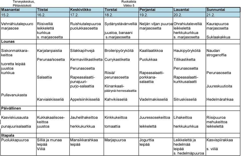 marjasosetta leikkelettä marjasosetta kurkkua juustoa, banaani herkkukurkkua s. marjasosetta s.