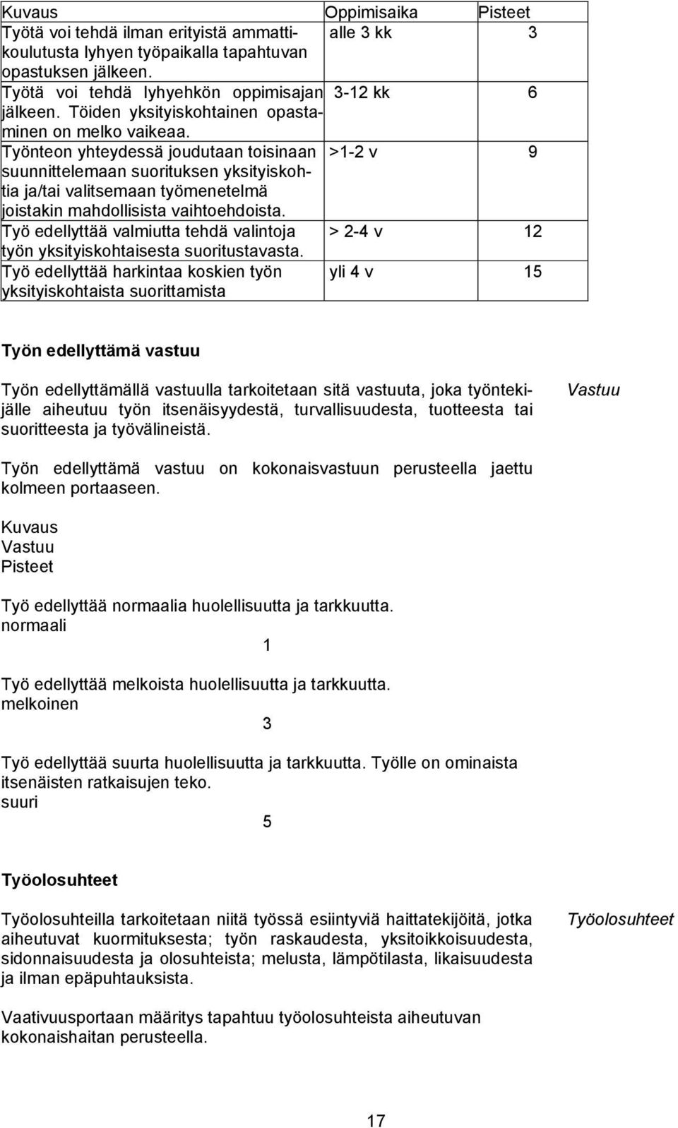 Työnteon yhteydessä joudutaan toisinaan >1-2 v 9 suunnittelemaan suorituksen yksityiskohtia ja/tai valitsemaan työmenetelmä joistakin mahdollisista vaihtoehdoista.