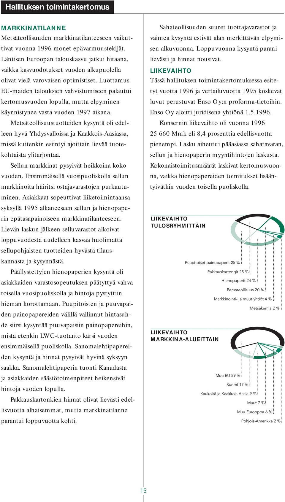 Luottamus EU-maiden talouksien vahvistumiseen palautui kertomusvuoden lopulla, mutta elpyminen käynnistynee vasta vuoden 1997 aikana.