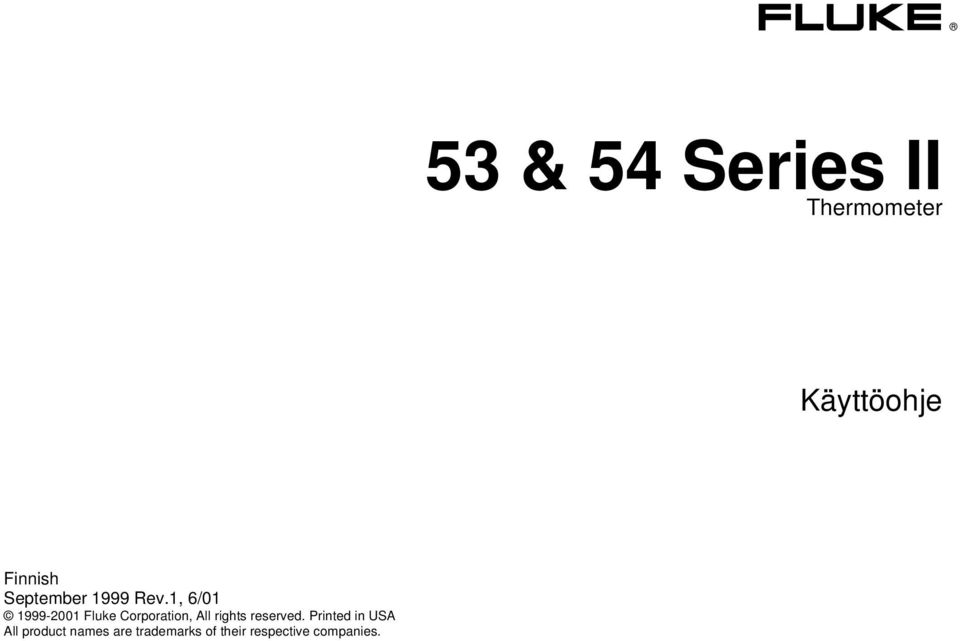 1, 6/01 1999-2001 Fluke Corporation, All rights