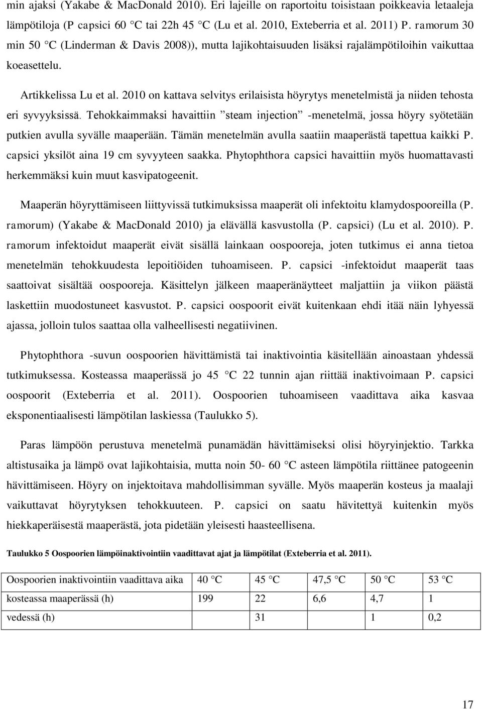 2010 on kattava selvitys erilaisista höyrytys menetelmistä ja niiden tehosta eri syvyyksissä.