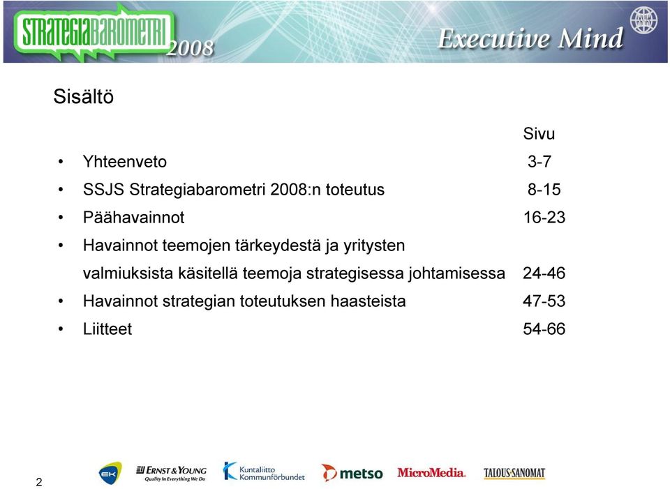 yritysten valmiuksista käsitellä teemoja strategisessa