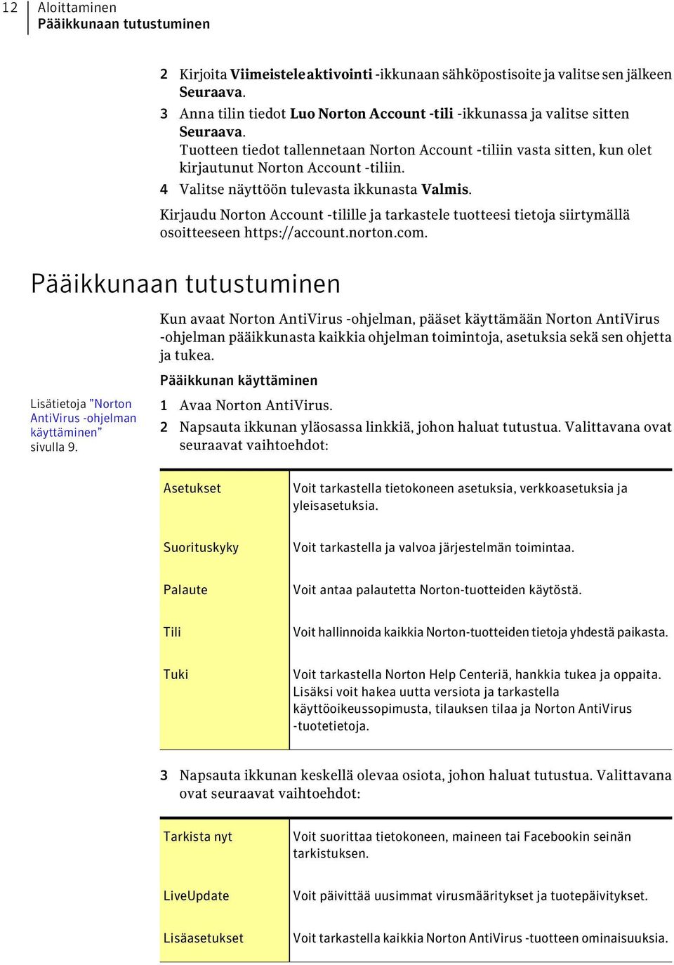 4 Valitse näyttöön tulevasta ikkunasta Valmis. Kirjaudu Norton Account -tilille ja tarkastele tuotteesi tietoja siirtymällä osoitteeseen https://account.norton.com.