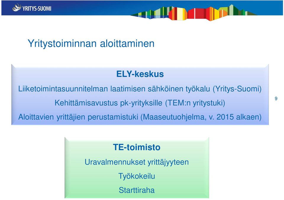 pk-yrityksille (TEM:n yritystuki) Aloittavien yrittäjien perustamistuki