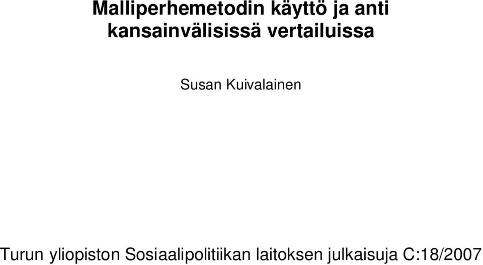 Kuivalainen Turun yliopiston