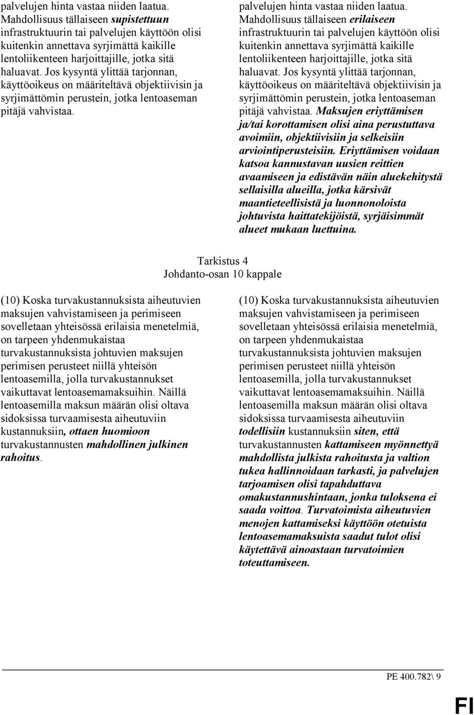 Jos kysyntä ylittää tarjonnan, käyttöoikeus on määriteltävä objektiivisin ja syrjimättömin perustein, jotka lentoaseman pitäjä vahvistaa.