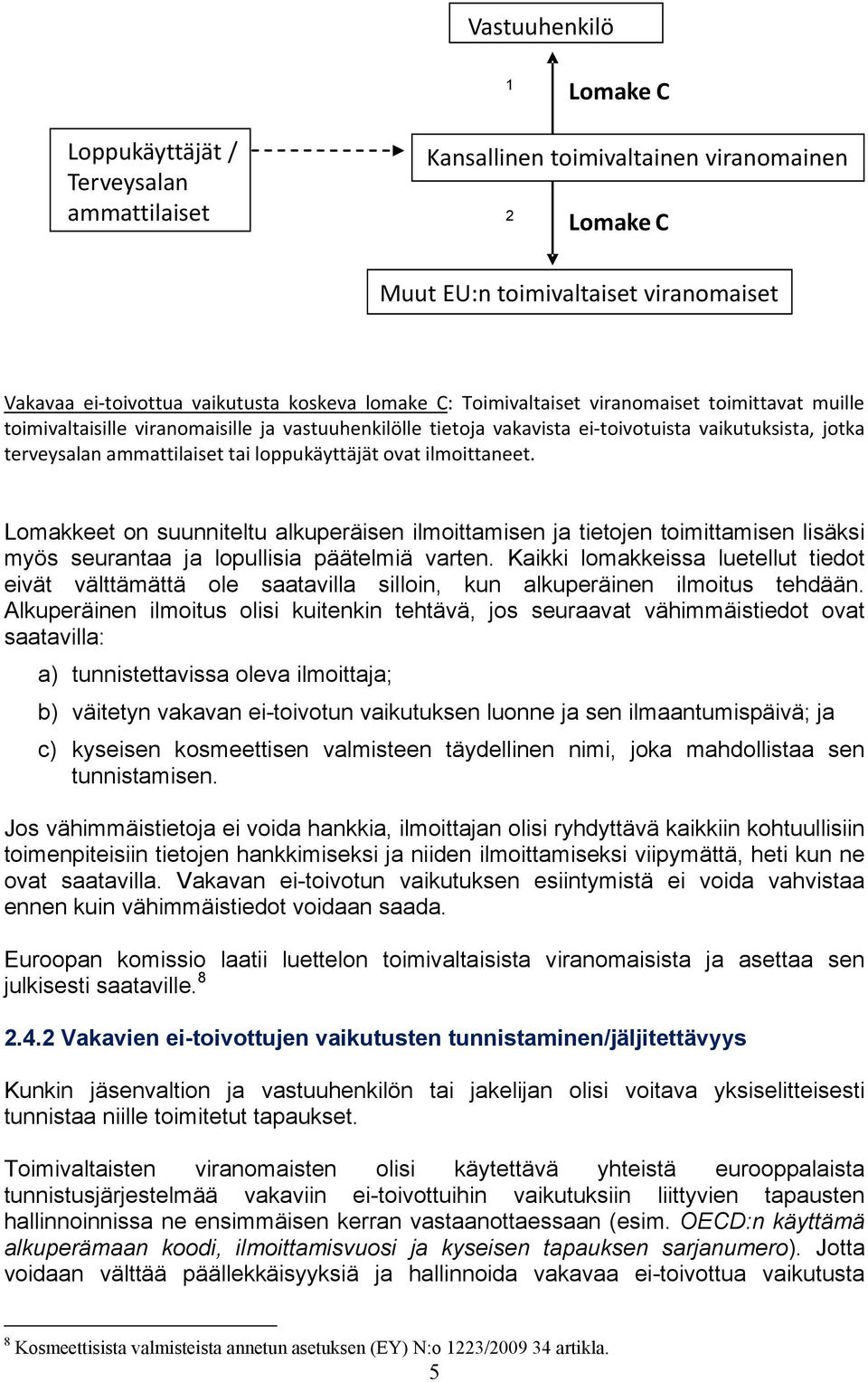 loppukäyttäjät ovat ilmoittaneet. Lomakkeet on suunniteltu alkuperäisen ilmoittamisen ja tietojen toimittamisen lisäksi myös seurantaa ja lopullisia päätelmiä varten.