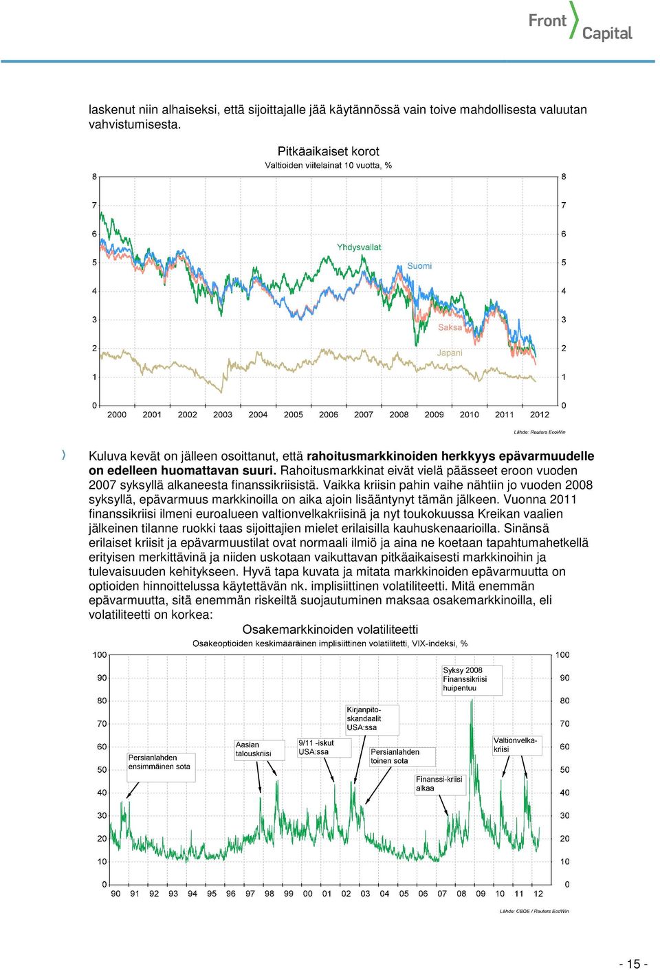 Rahoitusmarkkinat eivät vielä päässeet eroon vuoden 2007 syksyllä alkaneesta finanssikriisistä.