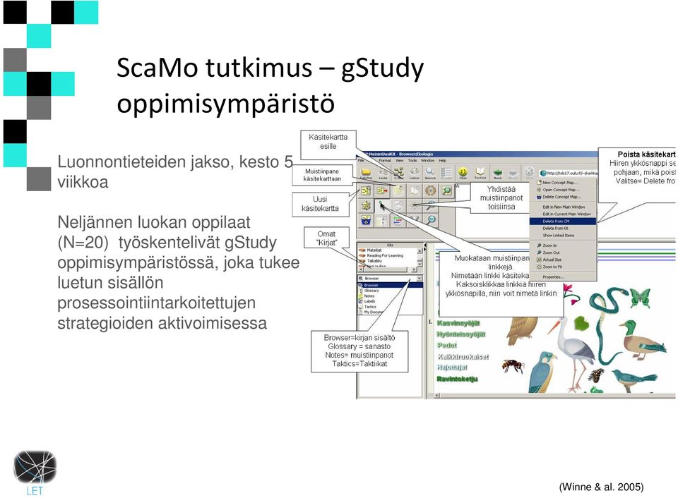 gstudy oppimisympäristössä, joka tukee luetun sisällön