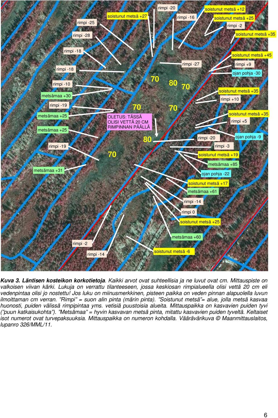 +5 rimpi -20 ojan pohja -9 rimpi -3 soistunut metsä +19 metsämaa +31 metsämaa +85 ojan pohja -22 soistunut metsä +17 metsämaa +61 rimpi -14 rimpi 0 soistunut metsä +25 rimpi -2 rimpi -14 metsämaa +60