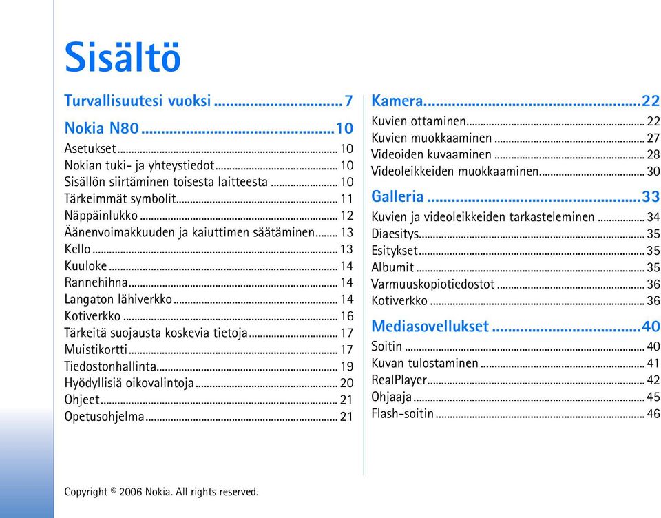 .. 17 Tiedostonhallinta... 19 Hyödyllisiä oikovalintoja... 20 Ohjeet... 21 Opetusohjelma... 21 Kamera...22 Kuvien ottaminen... 22 Kuvien muokkaaminen... 27 Videoiden kuvaaminen.