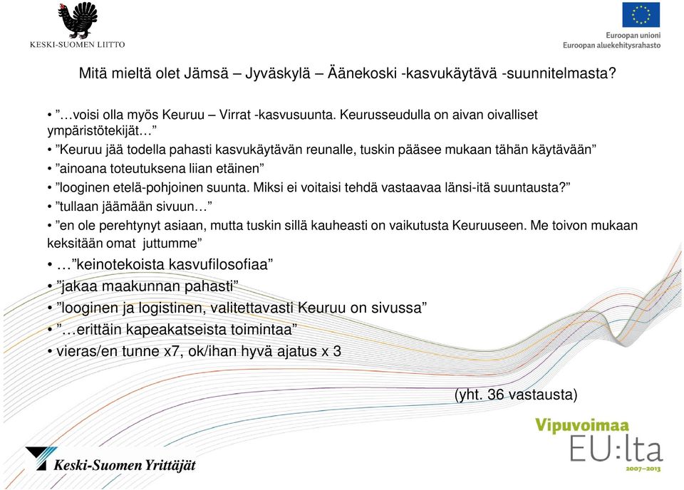 etelä-pohjoinen suunta. Miksi ei voitaisi tehdä vastaavaa länsi-itä suuntausta? tullaan jäämään sivuun en ole perehtynyt asiaan, mutta tuskin sillä kauheasti on vaikutusta Keuruuseen.