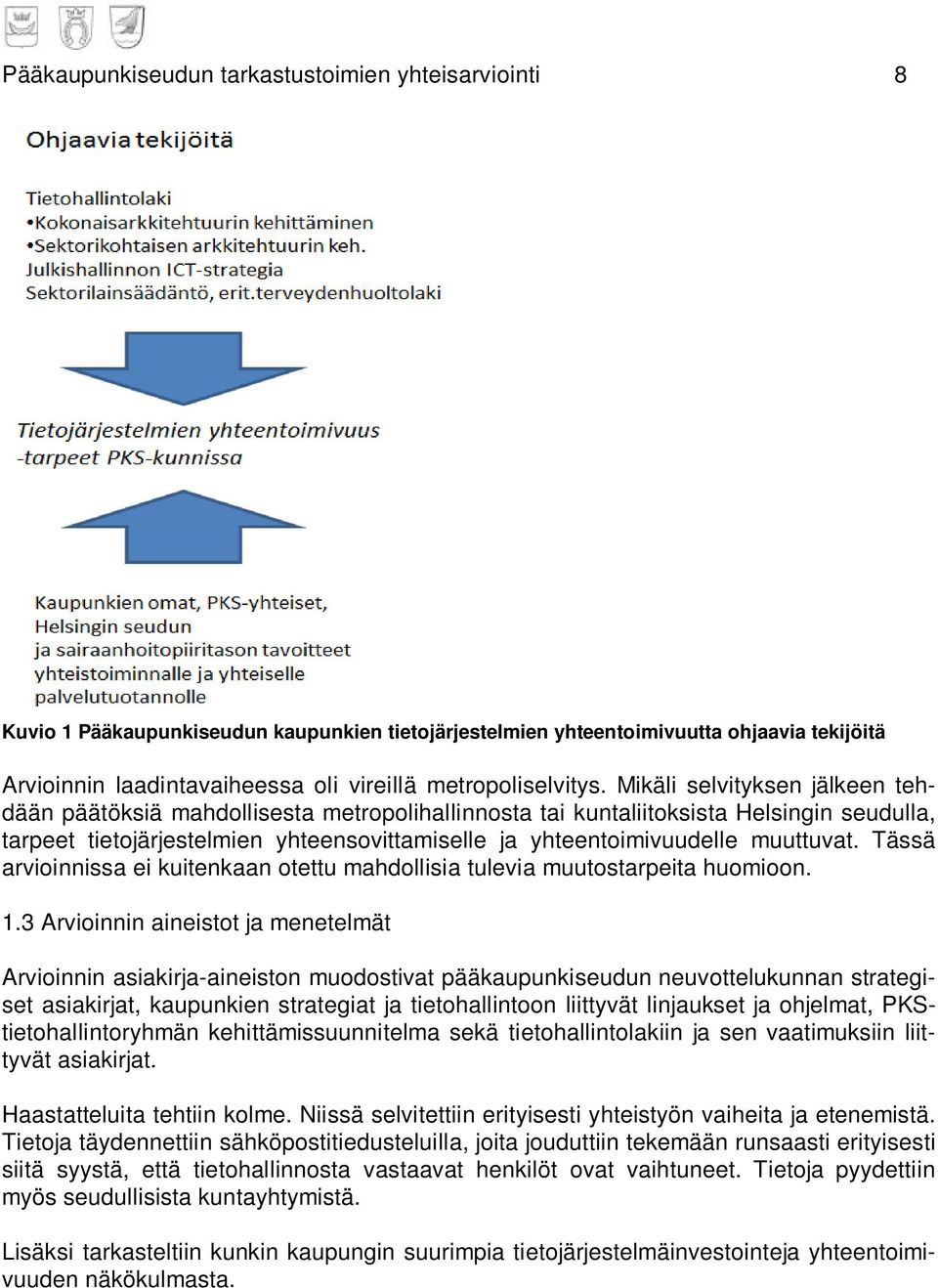 Mikäli selvityksen jälkeen tehdään päätöksiä mahdollisesta metropolihallinnosta tai kuntaliitoksista Helsingin seudulla, tarpeet tietojärjestelmien yhteensovittamiselle ja yhteentoimivuudelle