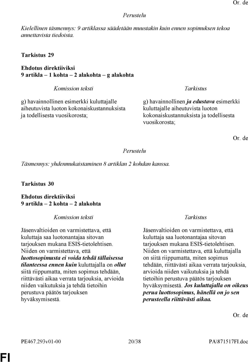 kuluttajalle aiheutuvista luoton kokonaiskustannuksista ja todellisesta vuosikorosta; Täsmennys: yhdenmukaistaminen 8 artiklan 2 kohdan kanssa.