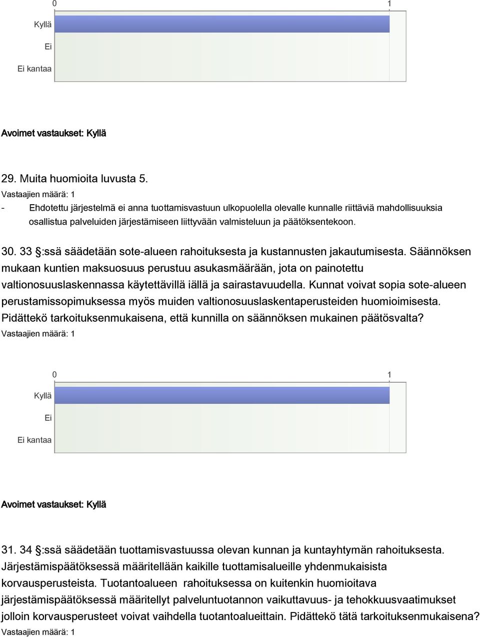 33 :ssä säädetään sote-alueen rahoituksesta ja kustannusten jakautumisesta.