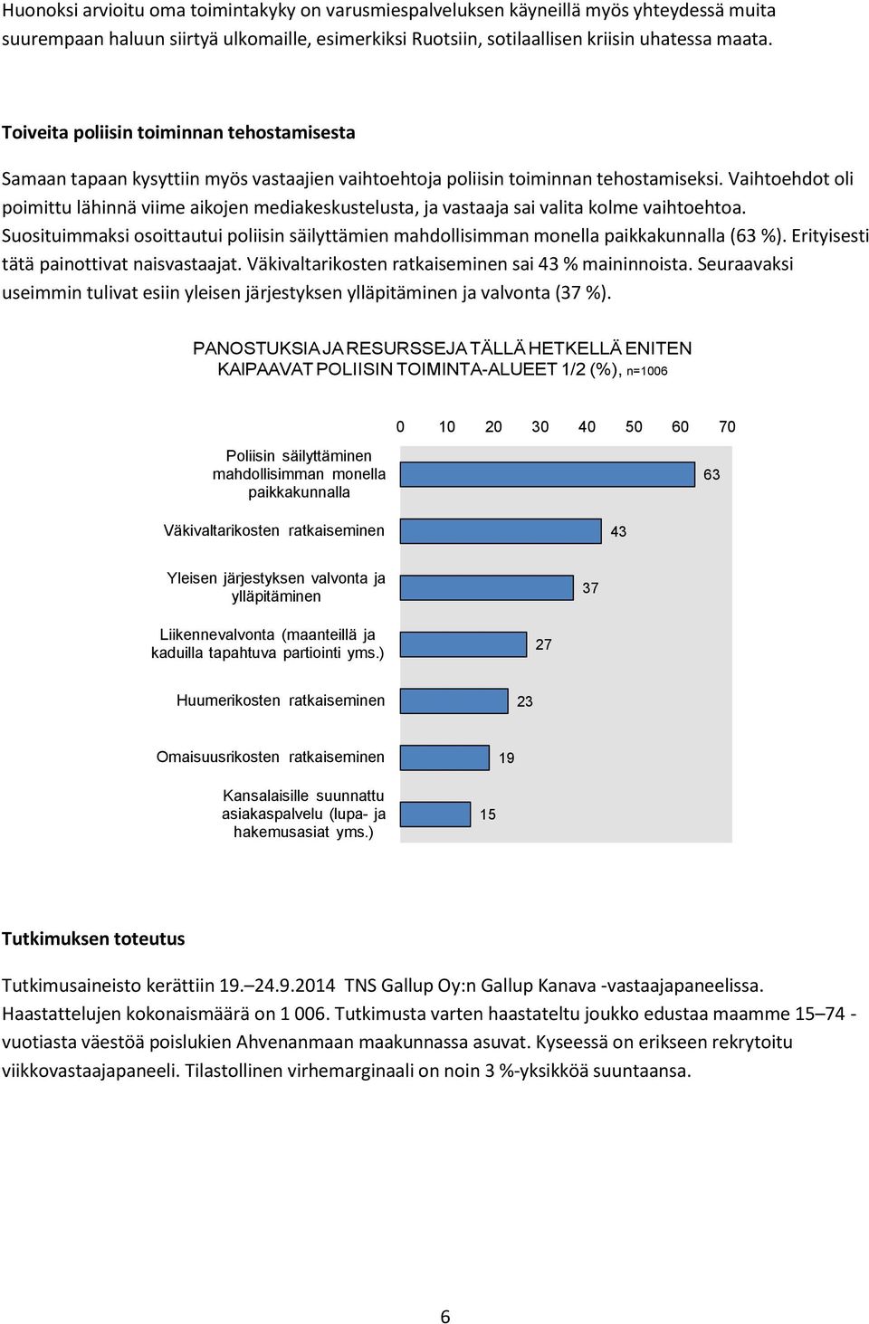 Vaihtoehdot oli poimittu lähinnä viime aikojen mediakeskustelusta, ja vastaaja sai valita kolme vaihtoehtoa.