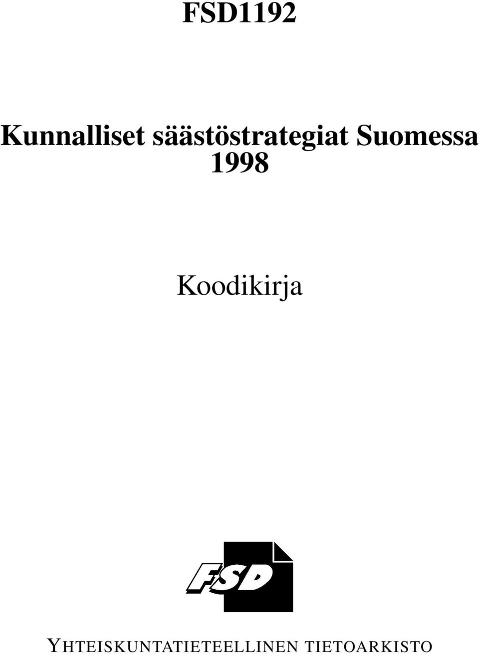 Suomessa 1998 Koodikirja