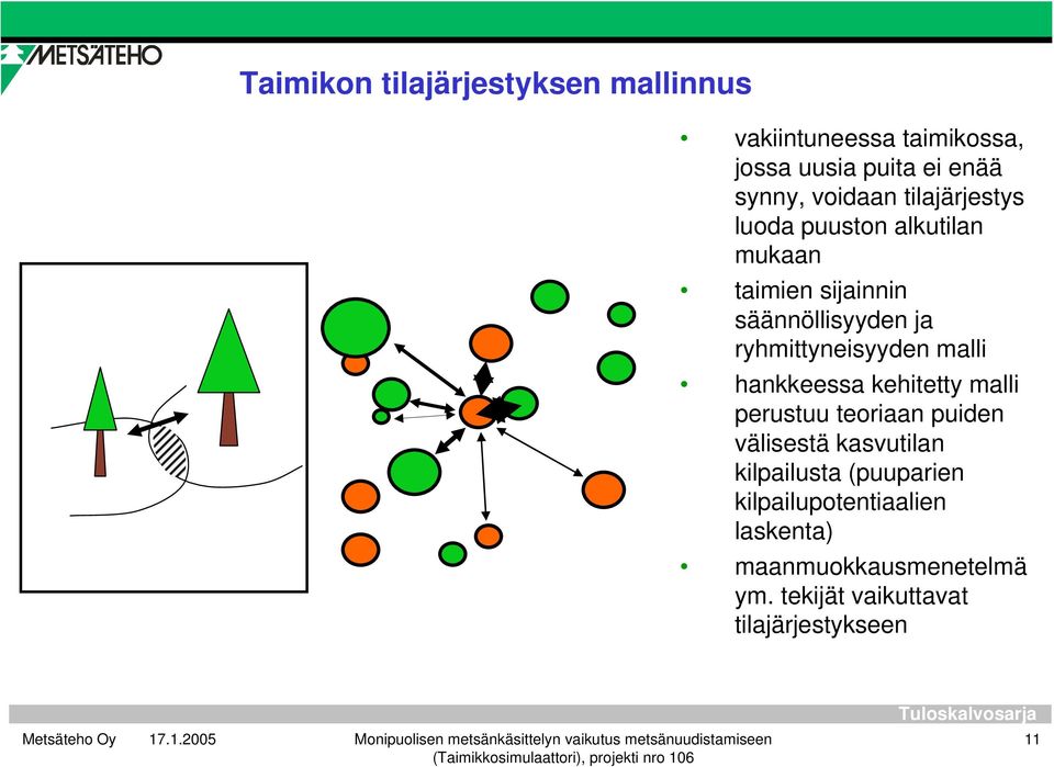 ryhmittyneisyyden malli hankkeessa kehitetty malli perustuu teoriaan puiden välisestä kasvutilan