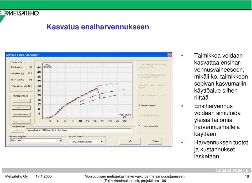 taimikkoon sopivan kasvumallin käyttöalue siihen riittää