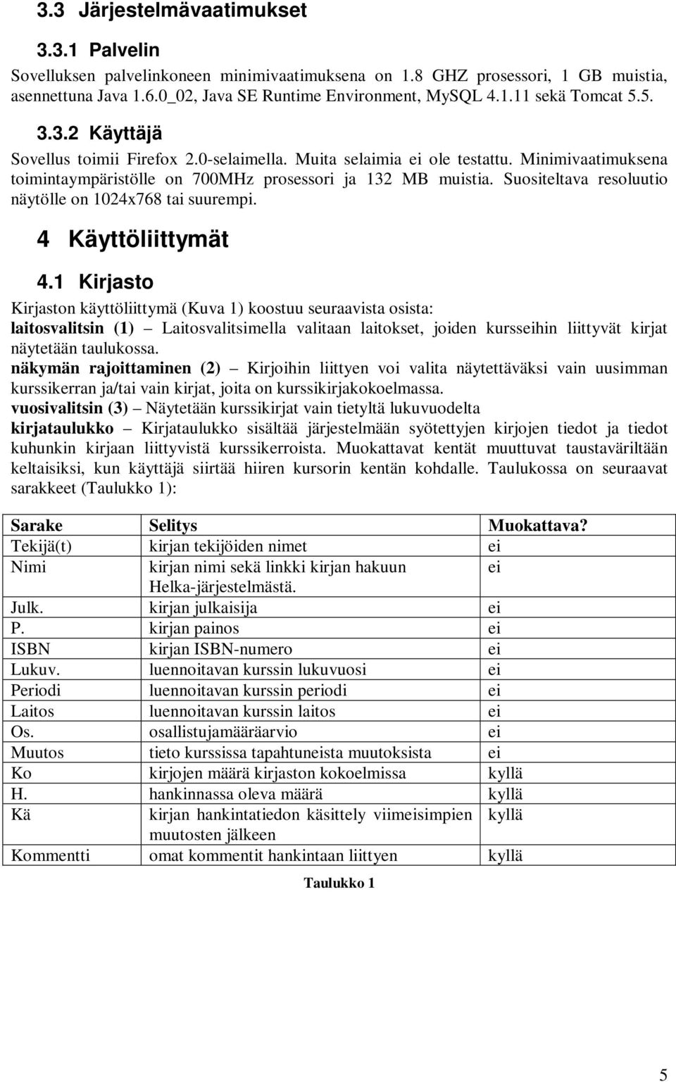 Suositeltava resoluutio näytölle on 1024x768 tai suurempi. 4 Käyttöliittymät 4.