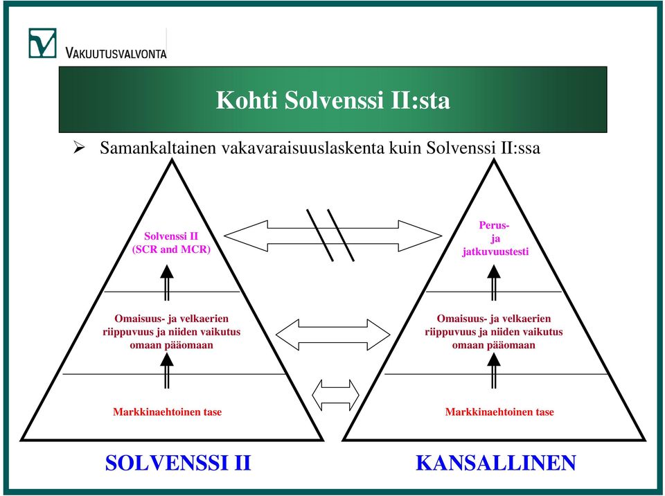 ja niiden vaikutus omaan pääomaan Omaisuus- ja velkaerien riippuvuus ja niiden