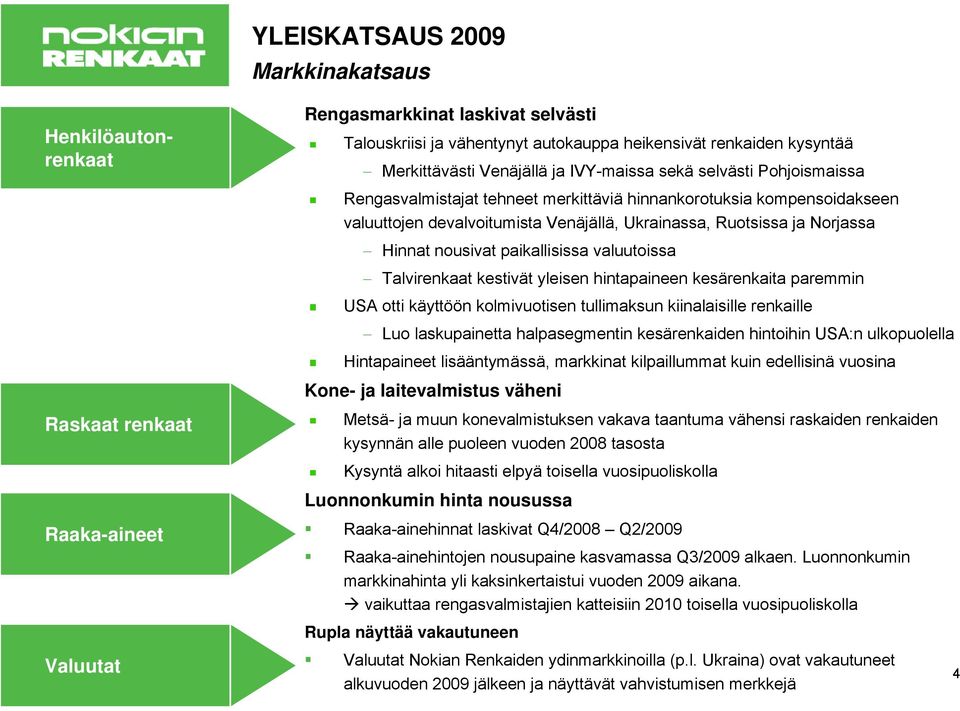 ja Norjassa Hinnat nousivat paikallisissa valuutoissa Talvirenkaat kestivät yleisen hintapaineen kesärenkaita paremmin USA otti käyttöön kolmivuotisen tullimaksun kiinalaisille renkaille Luo