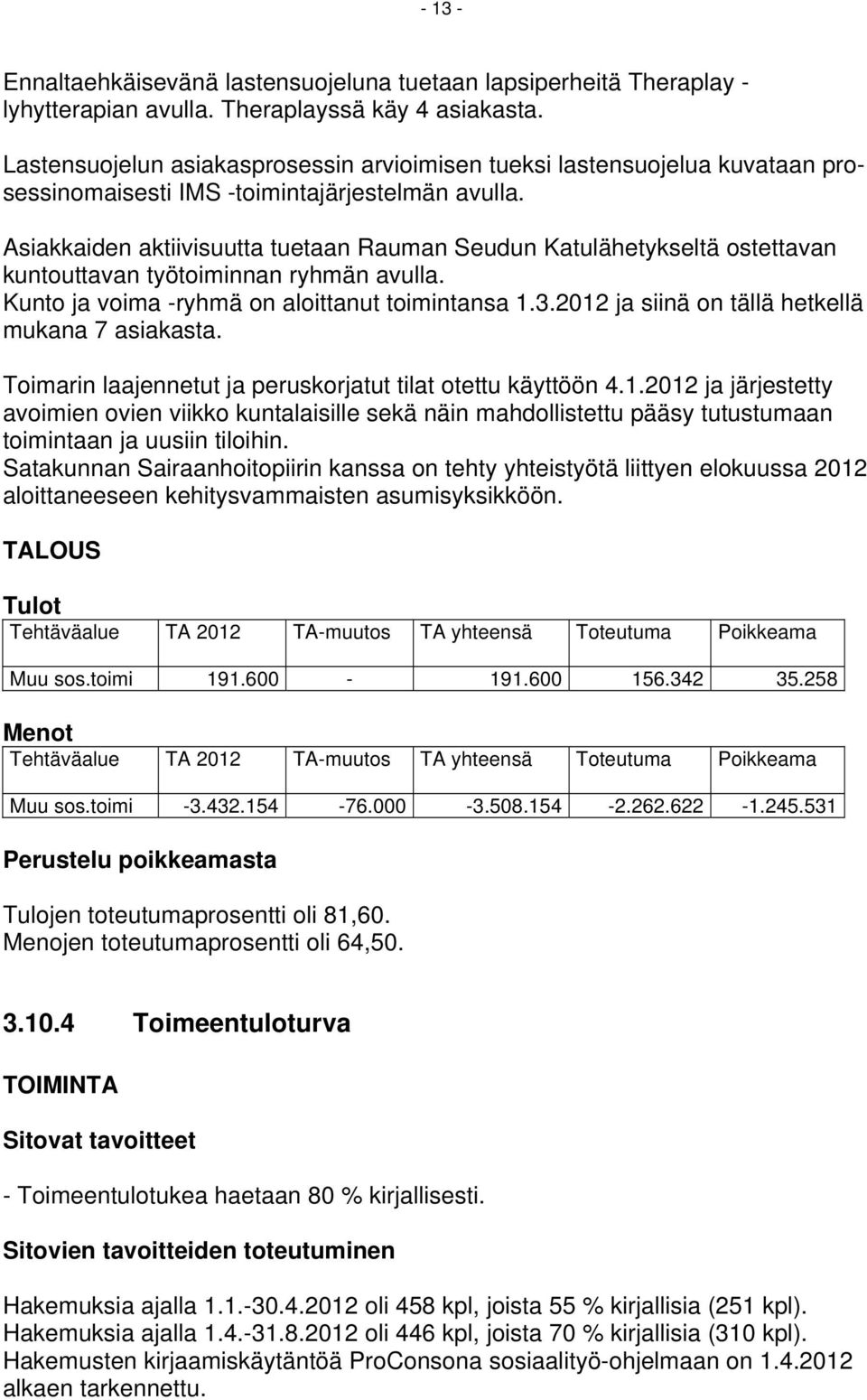 Asiakkaiden aktiivisuutta tuetaan Rauman Seudun Katulähetykseltä ostettavan kuntouttavan työtoiminnan ryhmän avulla. Kunto ja voima -ryhmä on aloittanut toimintansa 1.3.