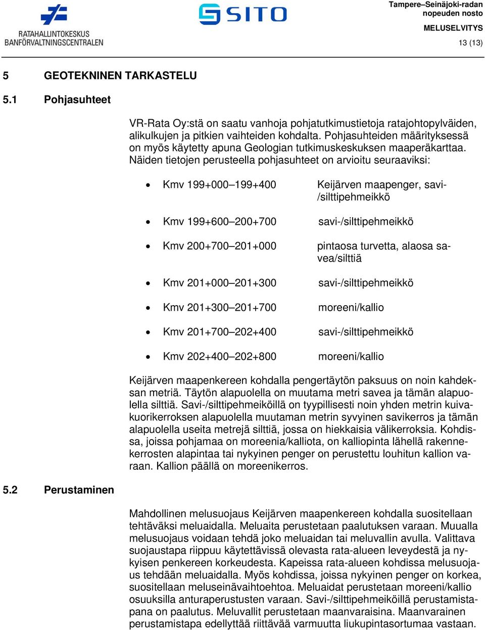 Näidn titojn prustlla pohjasuhtt on arvioitu suraaviksi: Kmv + + Kijärvn maapngr, savi- /silttiphmikkö Kmv + + savi-/silttiphmikkö Kmv + + pintaosa turvtta, alaosa sava/silttiä Kmv + +