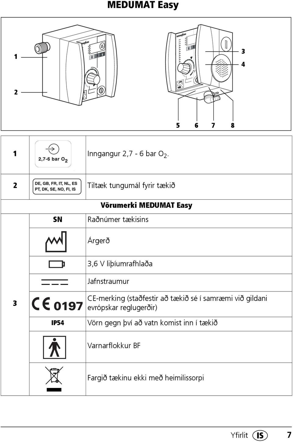 liþíumrafhlaða Jafnstraumur 3 CE-merking (staðfestir að tækið sé í samræmi við gildani