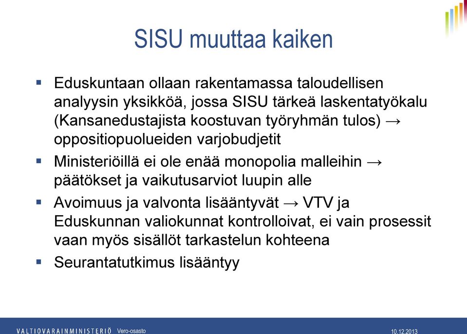 ei ole enää monopolia malleihin päätökset ja vaikutusarviot luupin alle Avoimuus ja valvonta lisääntyvät VTV ja