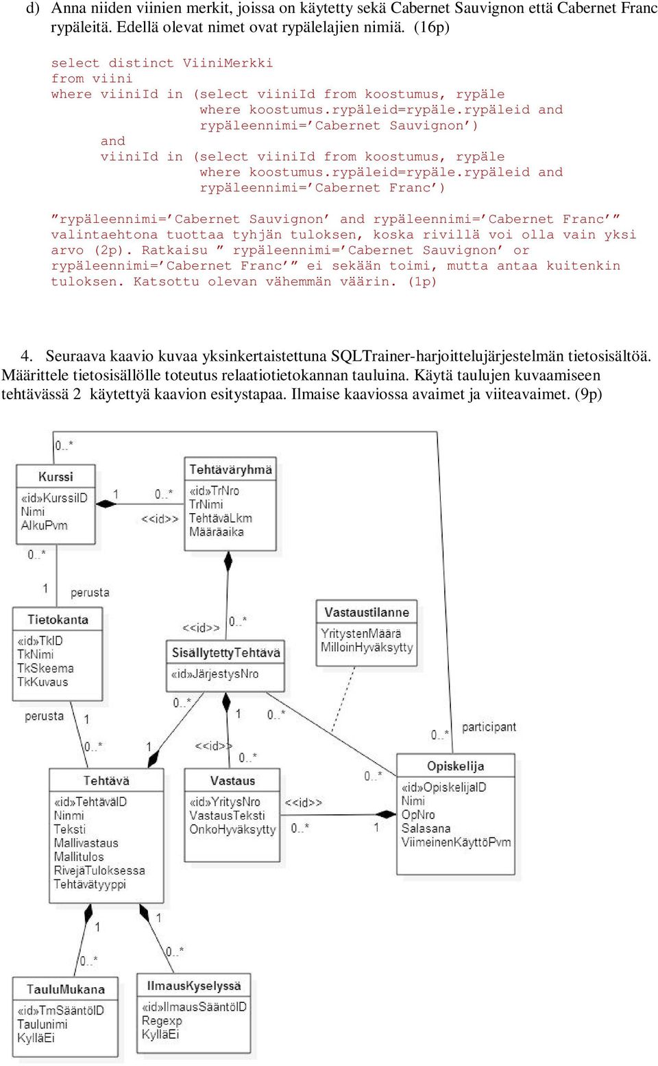 rypäleid and rypäleennimi= Cabernet Sauvignon ) and viiniid in (select viiniid from koostumus, rypäle where koostumus.rypäleid=rypäle.