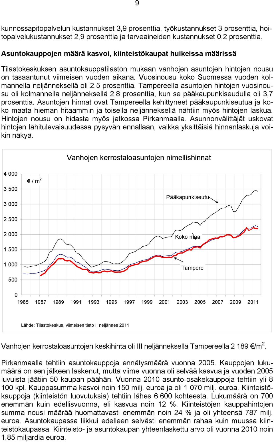 Vuosinousu koko Suomessa vuoden kolmannella neljänneksellä oli 2,5 prosenttia.