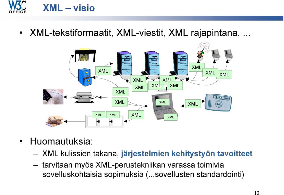 Huomautuksia: XML kulissien takana, järjestelmien kehitystyön tavoitteet