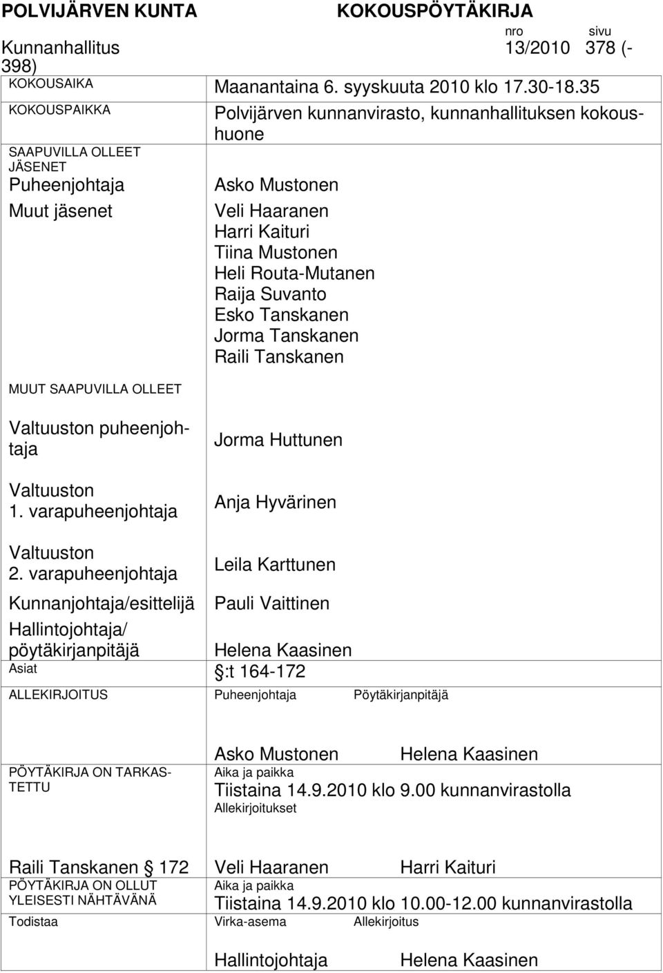 Mustonen Heli Routa-Mutanen Raija Suvanto Esko Tanskanen Jorma Tanskanen Raili Tanskanen n puheenjohtaja n 1. varapuheenjohtaja Jorma Huttunen Anja Hyvärinen n 2.