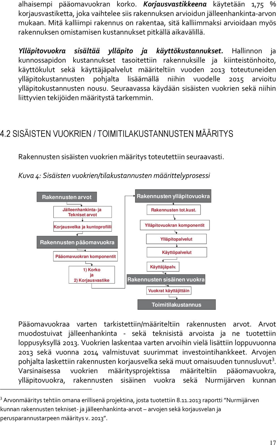 Hallinnon ja kunnossapidon kustannukset tasoitettiin rakennuksille ja kiinteistönhoito, käyttökulut sekä käyttäjäpalvelut määriteltiin vuoden 2013 toteutuneiden ylläpitokustannusten pohjalta