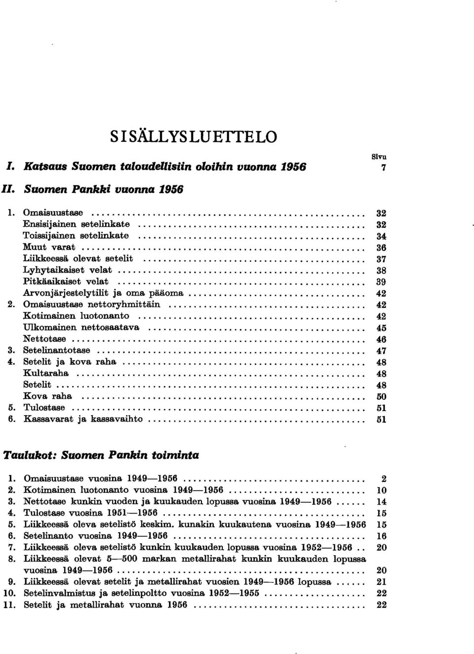 Omaisuustase nettoryhmittäin... 42 Kotimainen luotonanto... 42 Ulkomainen nettosaatava... 45 Nettotase... 46 3. Setelinantotase... 47 4. Setelit ja kova raha... 48 Kultaraha... 48 Setelit.