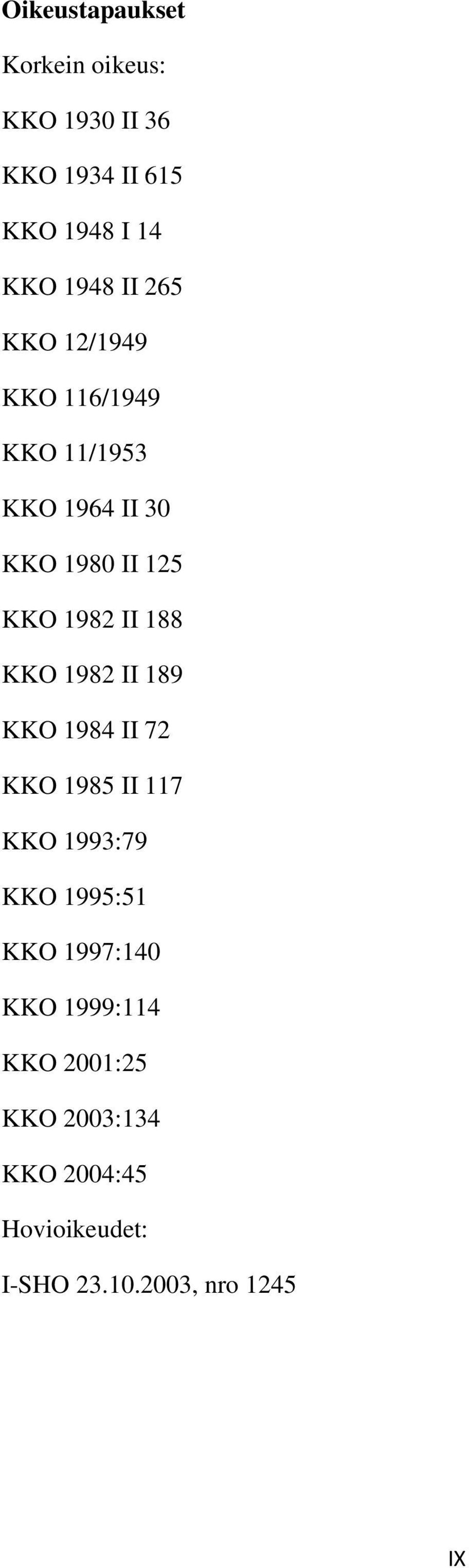 KKO 1982 II 189 KKO 1984 II 72 KKO 1985 II 117 KKO 1993:79 KKO 1995:51 KKO 1997:140 KKO