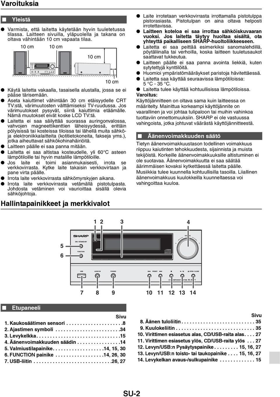 Jos värimuutokset pysyvät, siirrä kaiuttimia etäämälle. Nämä muutokset eivät koske LCD TV:tä.