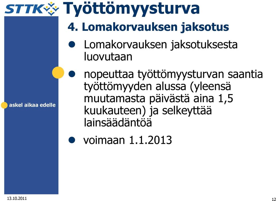 luovutaan nopeuttaa työttömyysturvan saantia työttömyyden