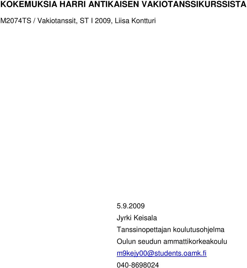 Liisa Kontturi 5.9.