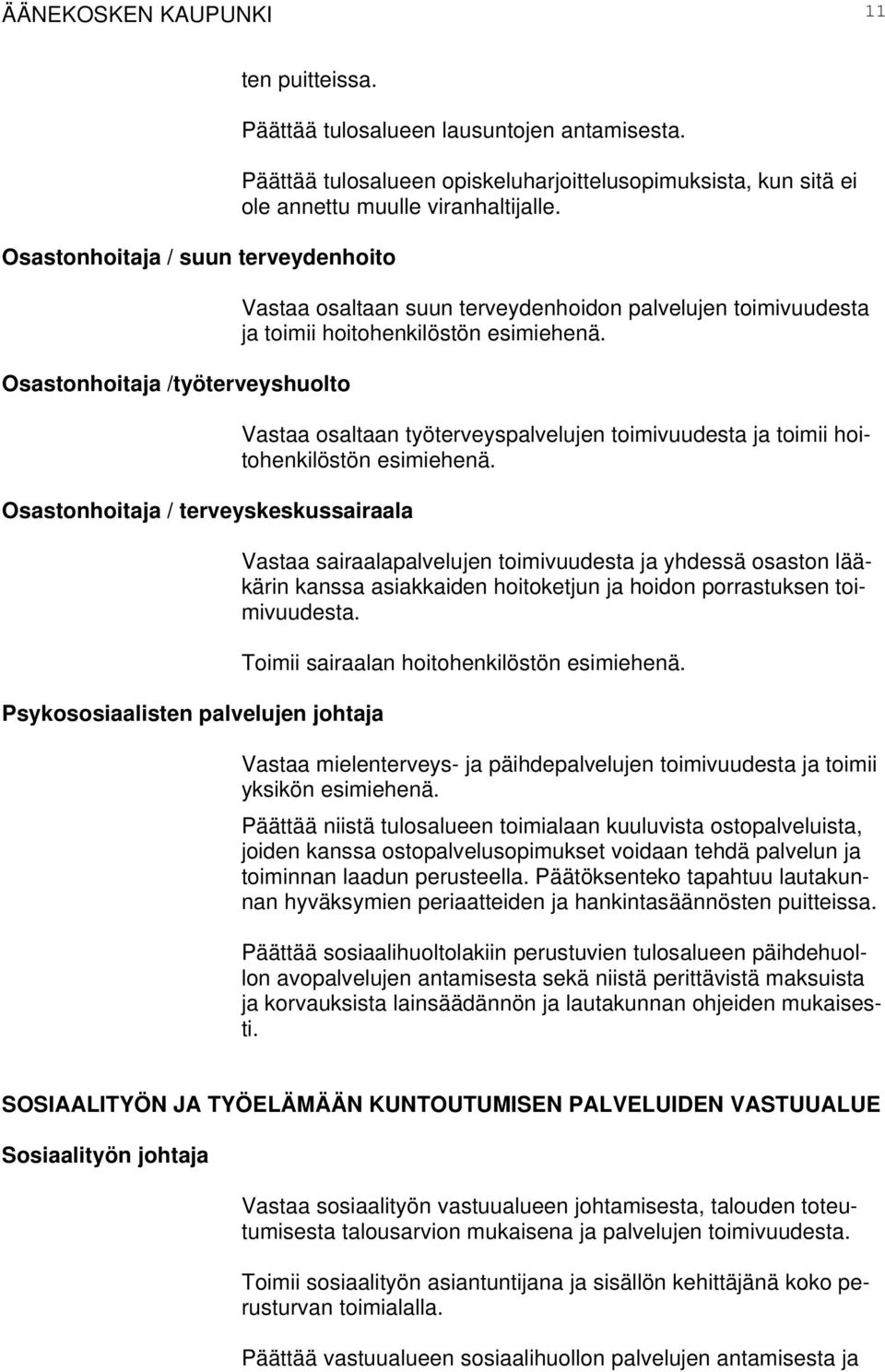 Päättää tulosalueen opiskeluharjoittelusopimuksista, kun sitä ei ole annettu muulle viranhaltijalle.