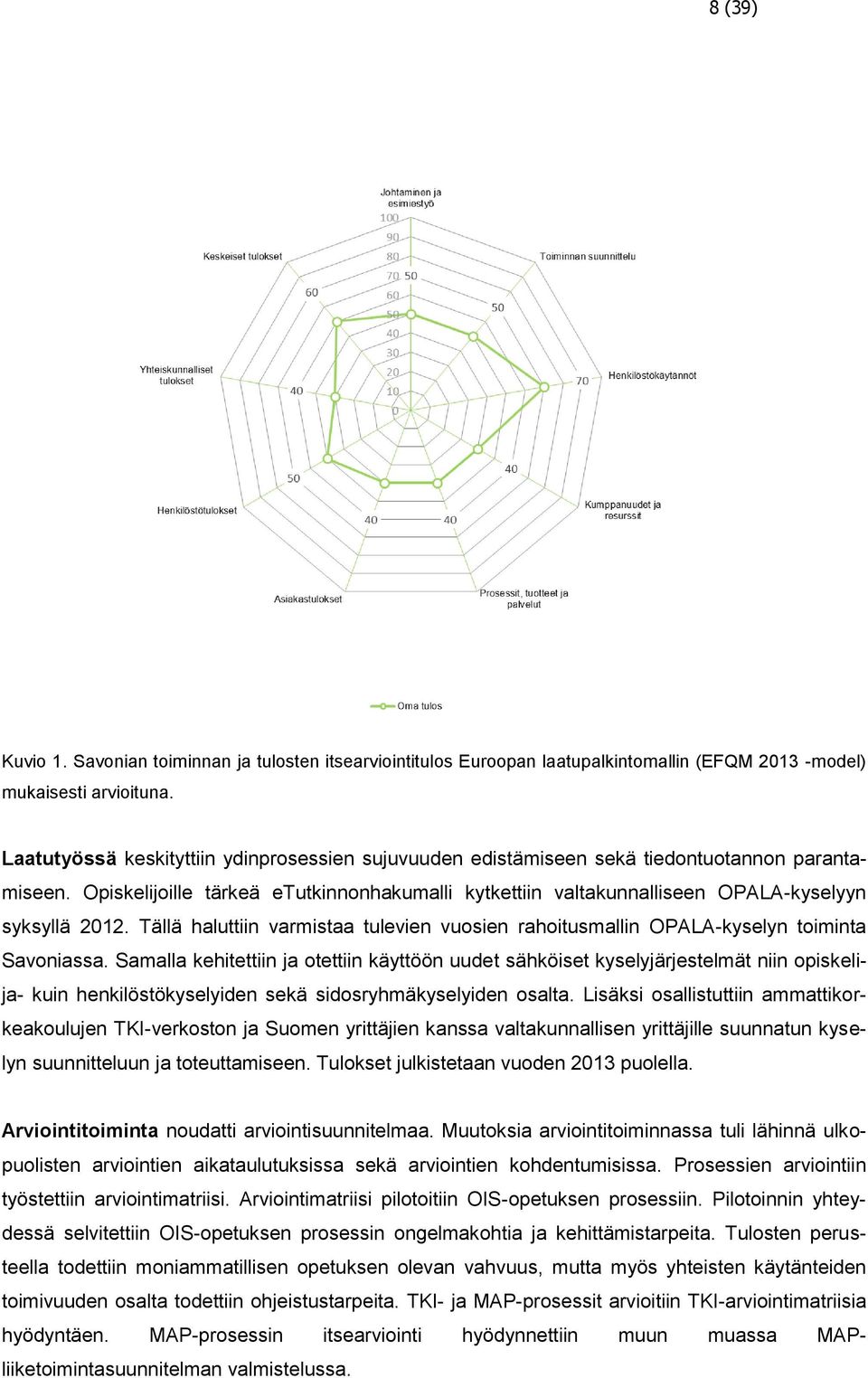 Tällä haluttiin varmistaa tulevien vuosien rahoitusmallin OPALA-kyselyn toiminta Savoniassa.