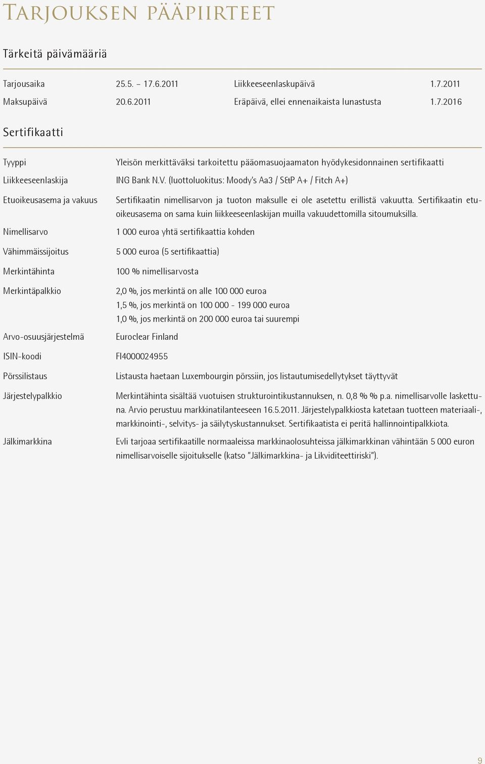 211 Maksupäivä 2.6.211 Eräpäivä, ellei ennenaikaista lunastusta 1.7.