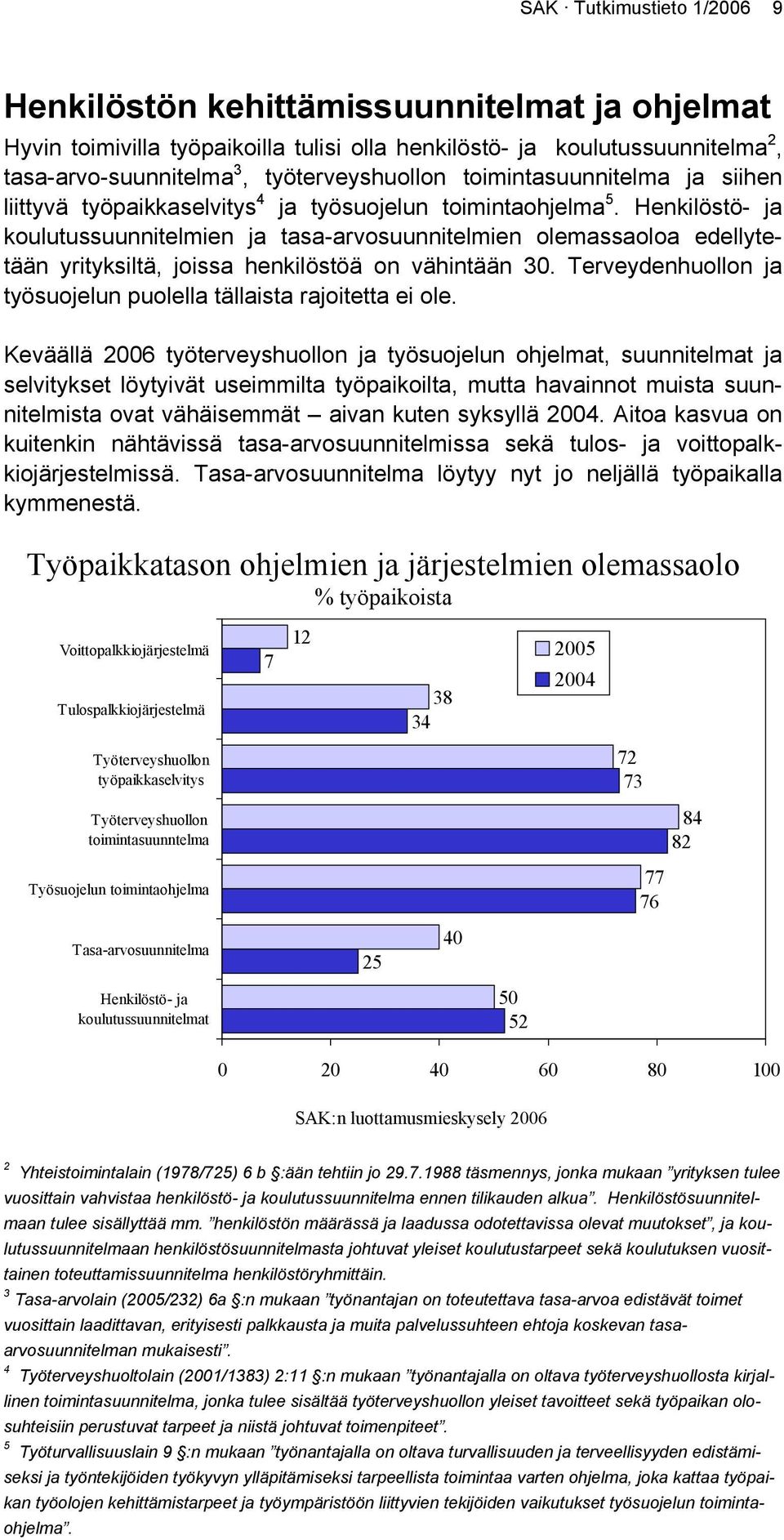 Henkilöstö- ja koulutussuunnitelmien ja tasa-arvosuunnitelmien olemassaoloa edellytetään yrityksiltä, joissa henkilöstöä on vähintään 30.