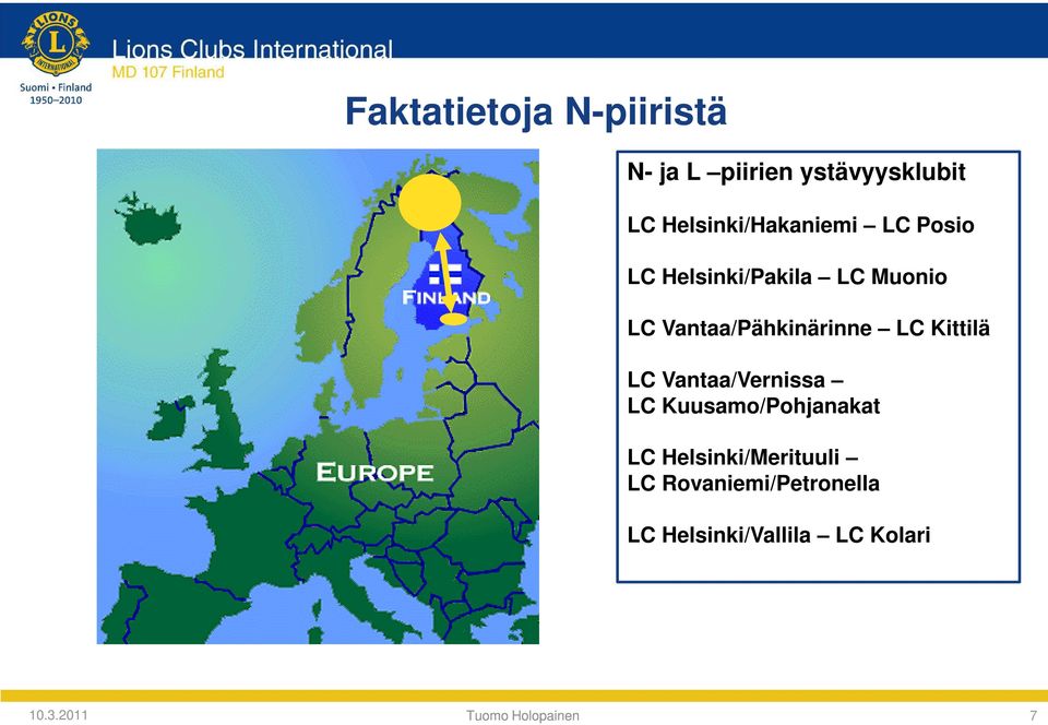 Vantaa/Pähkinärinne LC Kittilä LC Vantaa/Vernissa LC