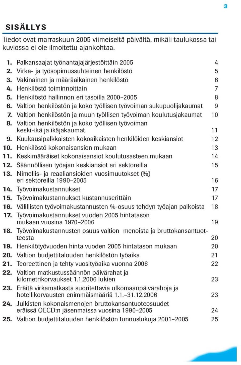 Valtion henkilöstön ja koko työllisen työvoiman sukupuolijakaumat 9 7. Valtion henkilöstön ja muun työllisen työvoiman koulutusjakaumat 10 8.