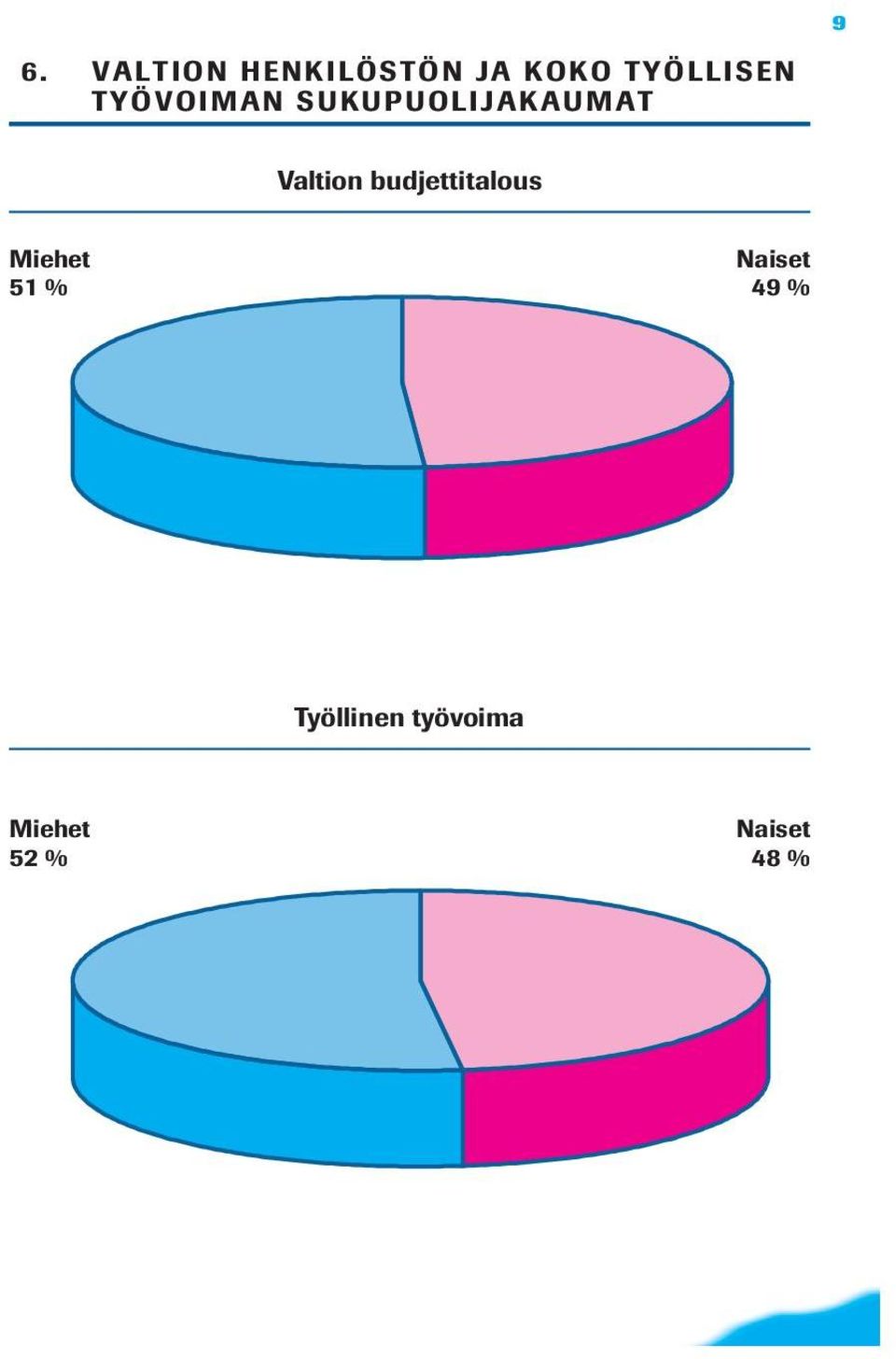 Valtion budjettitalous Miehet 51 %