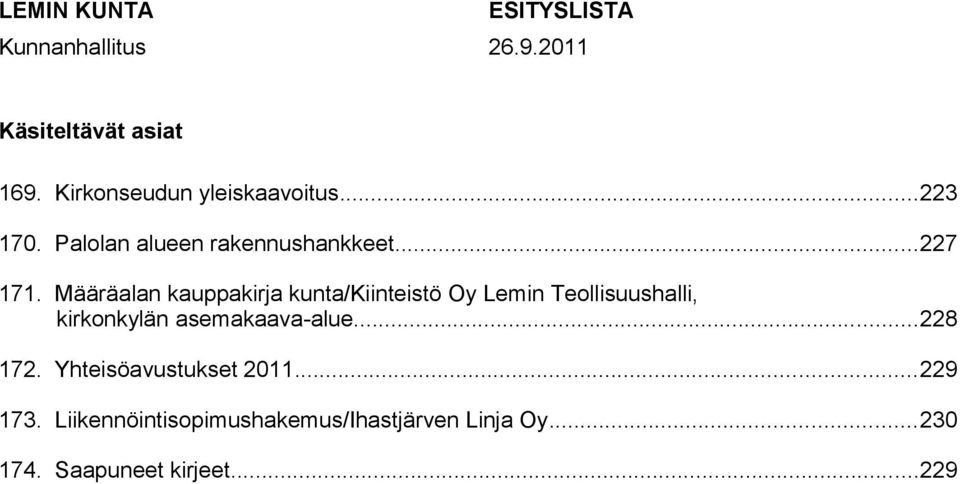 Määräalan kauppakirja kunta/kiinteistö Oy Lemin Teollisuushalli, kirkonkylän