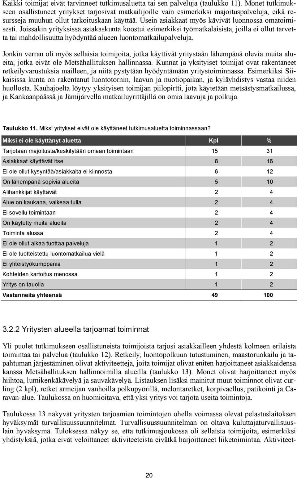 Usein asiakkaat myös kävivät luonnossa omatoimisesti.