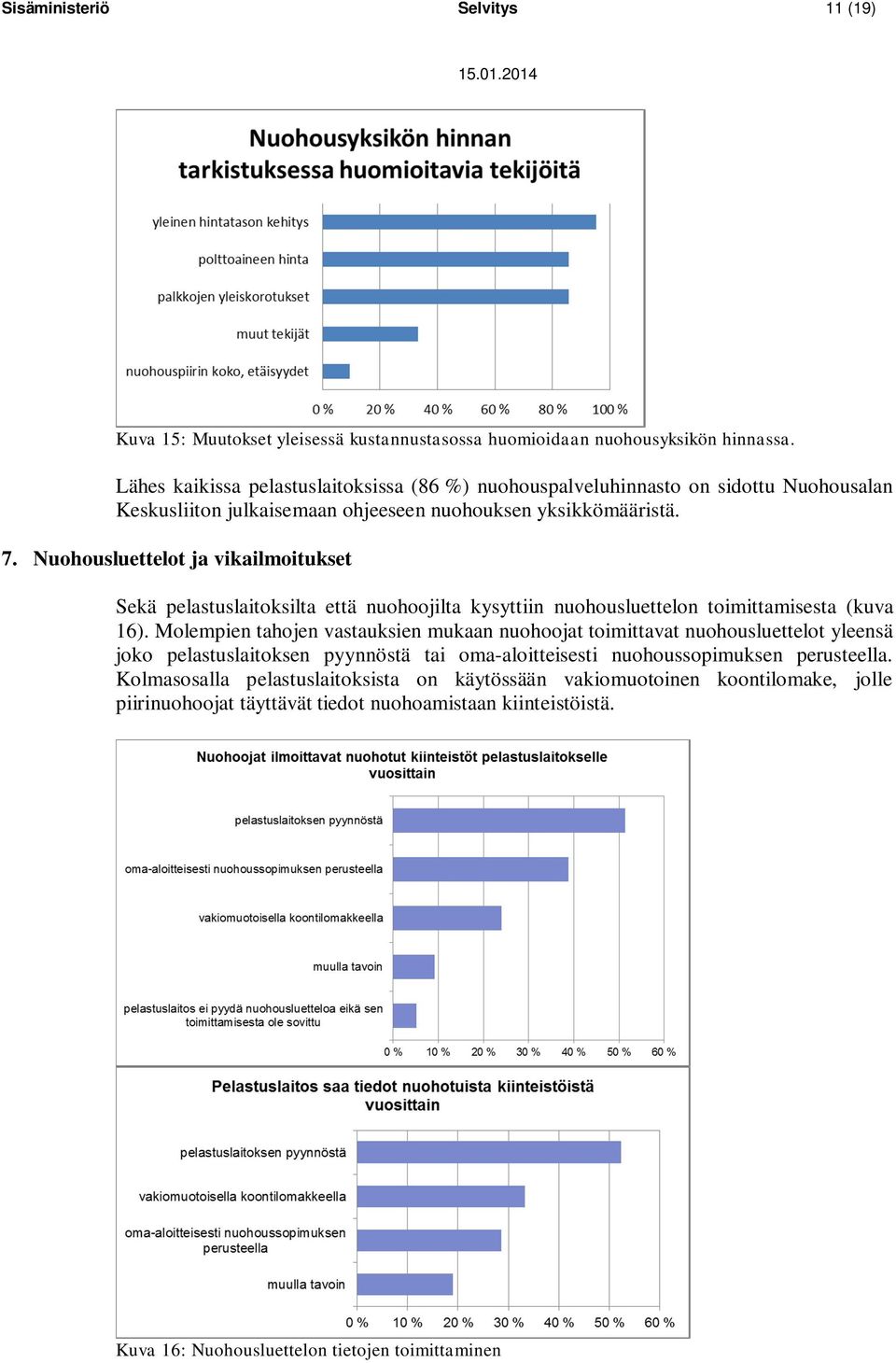 Nuohousluettelot ja vikailmoitukset Sekä pelastuslaitoksilta että nuohoojilta kysyttiin nuohousluettelon toimittamisesta (kuva 16).